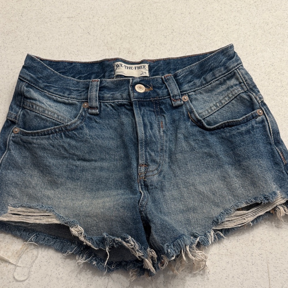 We The Free Distressed Blue Jean Shorts